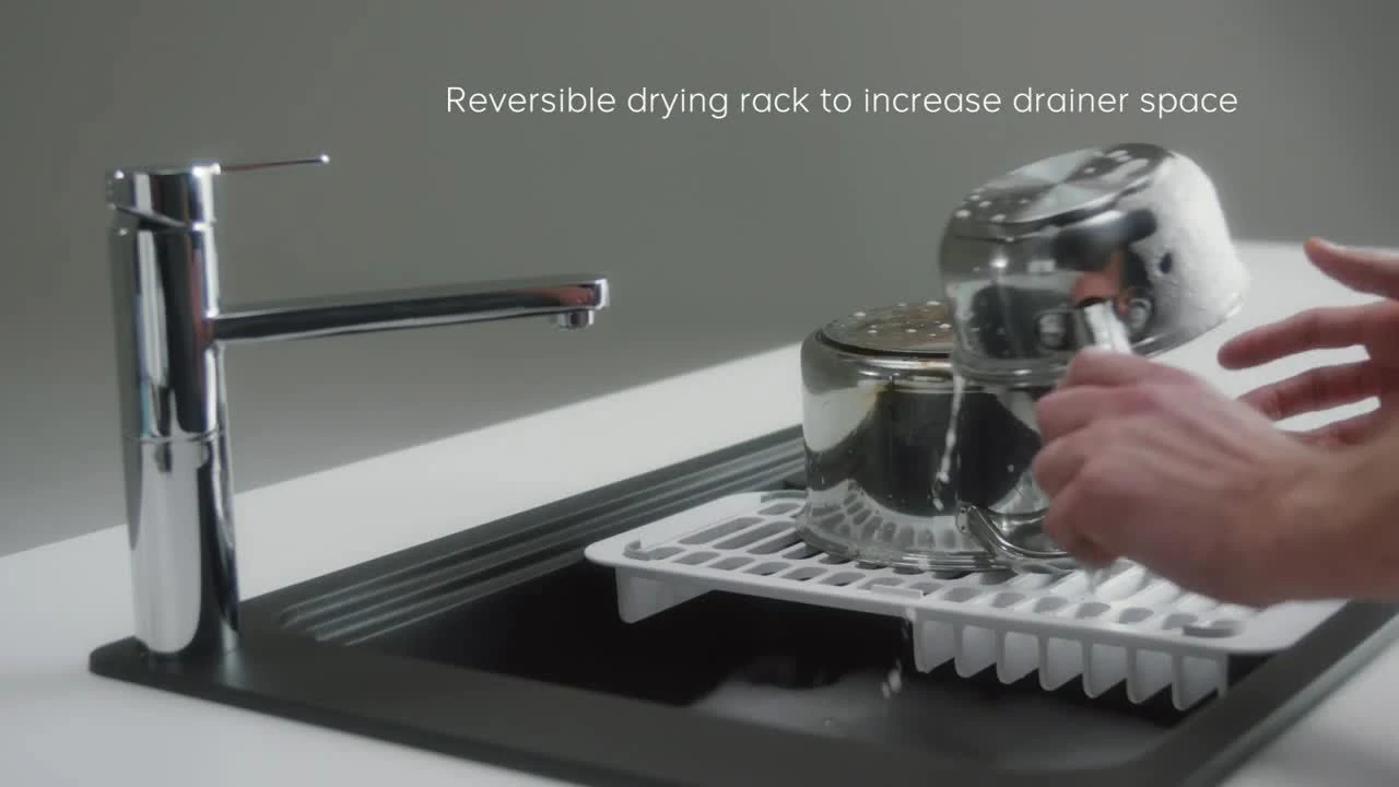 GoodHome Romesco Stainless Steel Rectangular 1 Bowl Sink (W)511mm 2 GoodHome Romesco Stainless Steel Rectangular 1 Bowl Sink (W)511mm - Image 2