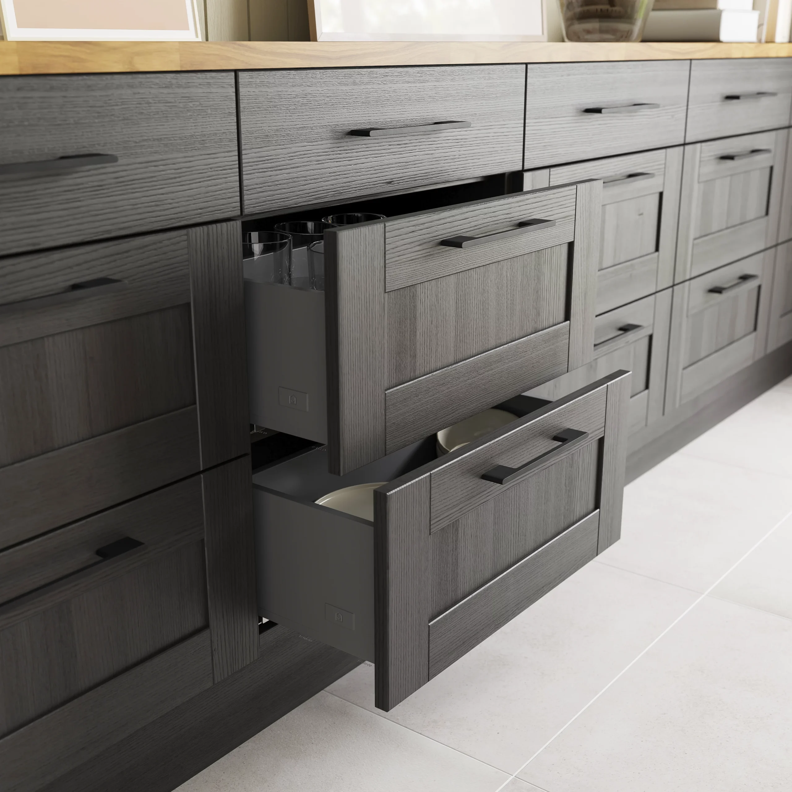 GoodHome Soto Soft-close Slimline Deep Drawer Box (W)600mm 3 GoodHome Soto Soft-close Slimline Deep Drawer Box (W)600mm - Image 3