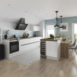 GoodHome Stevia & Garcinia Gloss White Slab Standard Appliance & Larder End Panel (H)2010mm (W)570mm, Pair 10 GoodHome Stevia & Garcinia Gloss White Slab Standard Appliance & Larder End Panel (H)2010mm (W)570mm, Pair -Goodhome goodhome stevia garcinia gloss white slab standard appliance larder end panel h 2010mm w 570mm pair3663602647225 22i