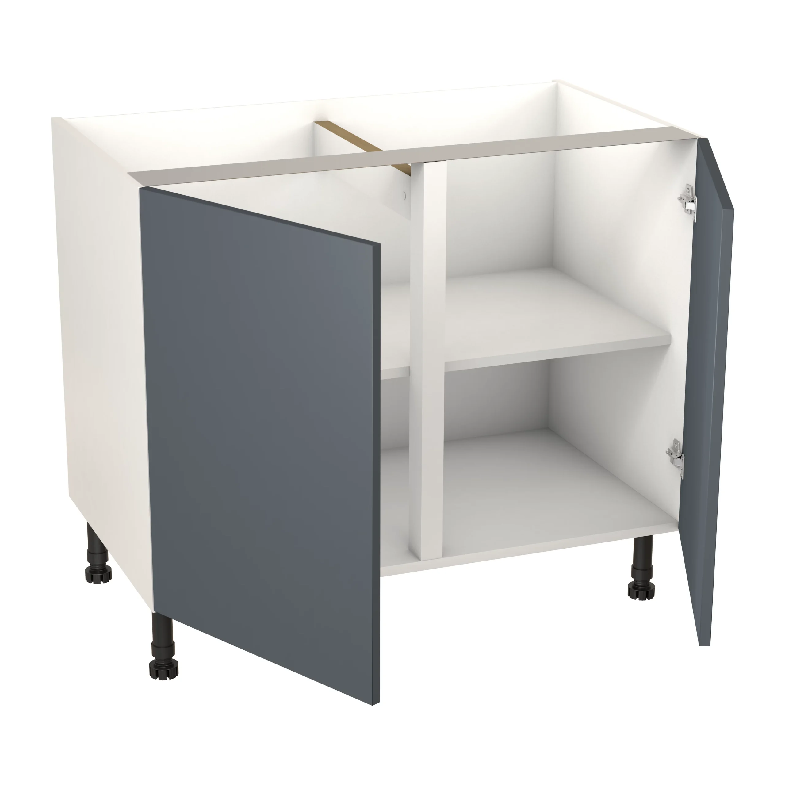 GoodHome Stevia Gloss Anthracite Slab Base Kitchen Cabinet (W)1000mm (H)720mm 2 GoodHome Stevia Gloss Anthracite Slab Base Kitchen Cabinet (W)1000mm (H)720mm - Image 2