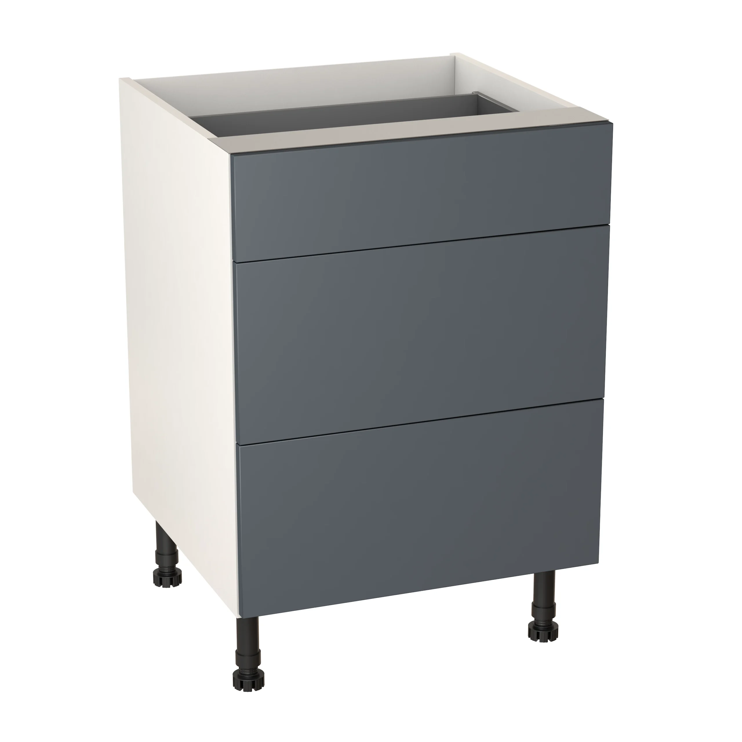 GoodHome Stevia Gloss Anthracite Slab Base Kitchen Cabinet (W)600mm (H)720mm 1 GoodHome Stevia Gloss Anthracite Slab Base Kitchen Cabinet (W)600mm (H)720mm