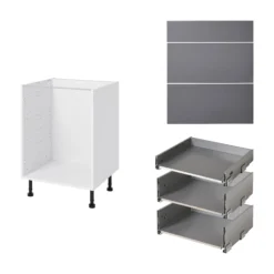 GoodHome Stevia Gloss Anthracite Slab Base Kitchen Cabinet (W)600mm (H)720mm 7 GoodHome Stevia Gloss Anthracite Slab Base Kitchen Cabinet (W)600mm (H)720mm -Goodhome goodhome stevia gloss anthracite slab base kitchen cabinet w 600mm h 720mm5059340702513 07c bq