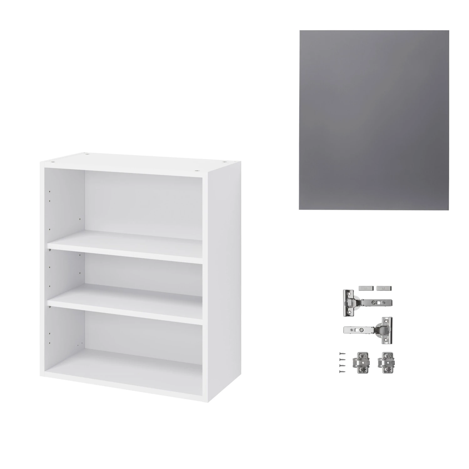 GoodHome Stevia Gloss Anthracite Slab Wall Kitchen Cabinet (W)600mm (H)720mm 3 GoodHome Stevia Gloss Anthracite Slab Wall Kitchen Cabinet (W)600mm (H)720mm - Image 3