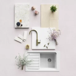 GoodHome Stevia Gloss White Slab Drawer Front (W)600mm, Pack Of 3 -Goodhome goodhome stevia gloss white slab drawer front w 600mm pack of 33663602647249 20i