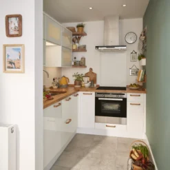 GoodHome Stevia Gloss White Slab Tall Appliance Cabinet Door (W)600mm (H)723mm (T)18mm -Goodhome goodhome stevia gloss white slab tall appliance cabinet door w 600mm h 723mm t 18mm3663602647225 51i