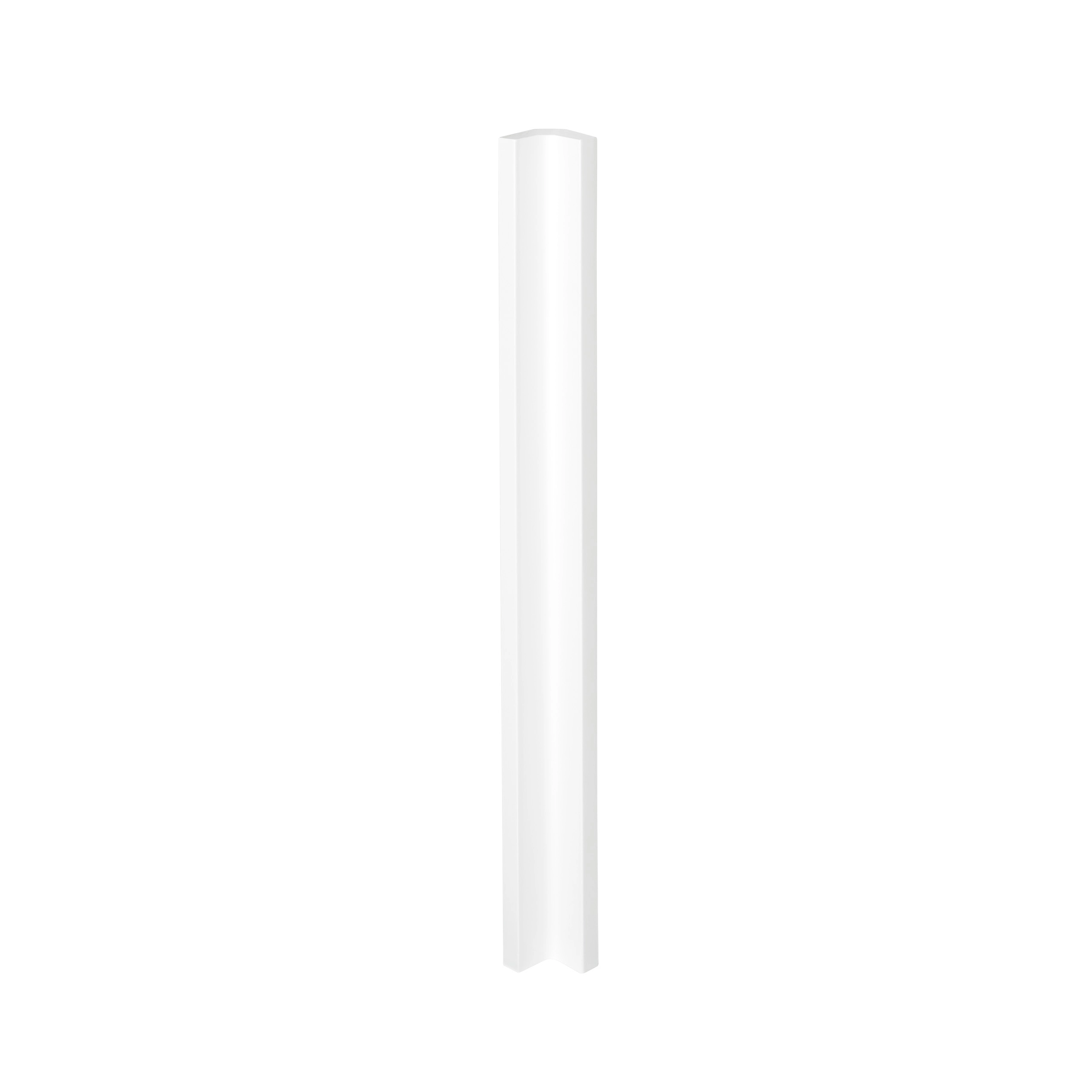 GoodHome Stevia Innovo Handleless Gloss White Slab Standard Corner Post, (W)34mm (H)715mm 1 GoodHome Stevia Innovo Handleless Gloss White Slab Standard Corner Post, (W)34mm (H)715mm