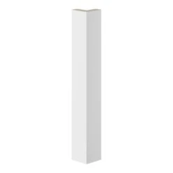 GoodHome Stevia Innovo Handleless Gloss White Slab Standard Corner Post, (W)48mm (H)340mm