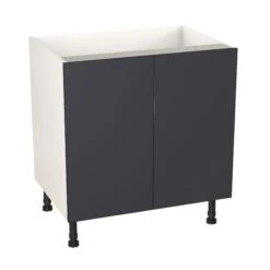 Goodhome 28 GoodHome Stevia Matt Blue Slab Base Kitchen Cabinet (W)800mm (H)720mm