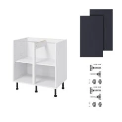 GoodHome Stevia Matt Blue Slab Base Kitchen Cabinet (W)800mm (H)720mm -Goodhome goodhome stevia matt blue slab base kitchen cabinet w 800mm h 720mm5059340702674 07c bq