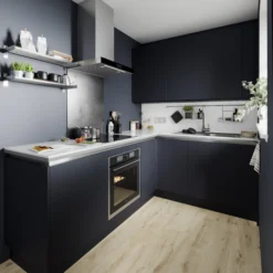 GoodHome Stevia Matt Blue Slab Base Kitchen Cabinet (W)800mm (H)720mm -Goodhome goodhome stevia matt blue slab base kitchen cabinet w 800mm h 720mm5059340702698 24i bq