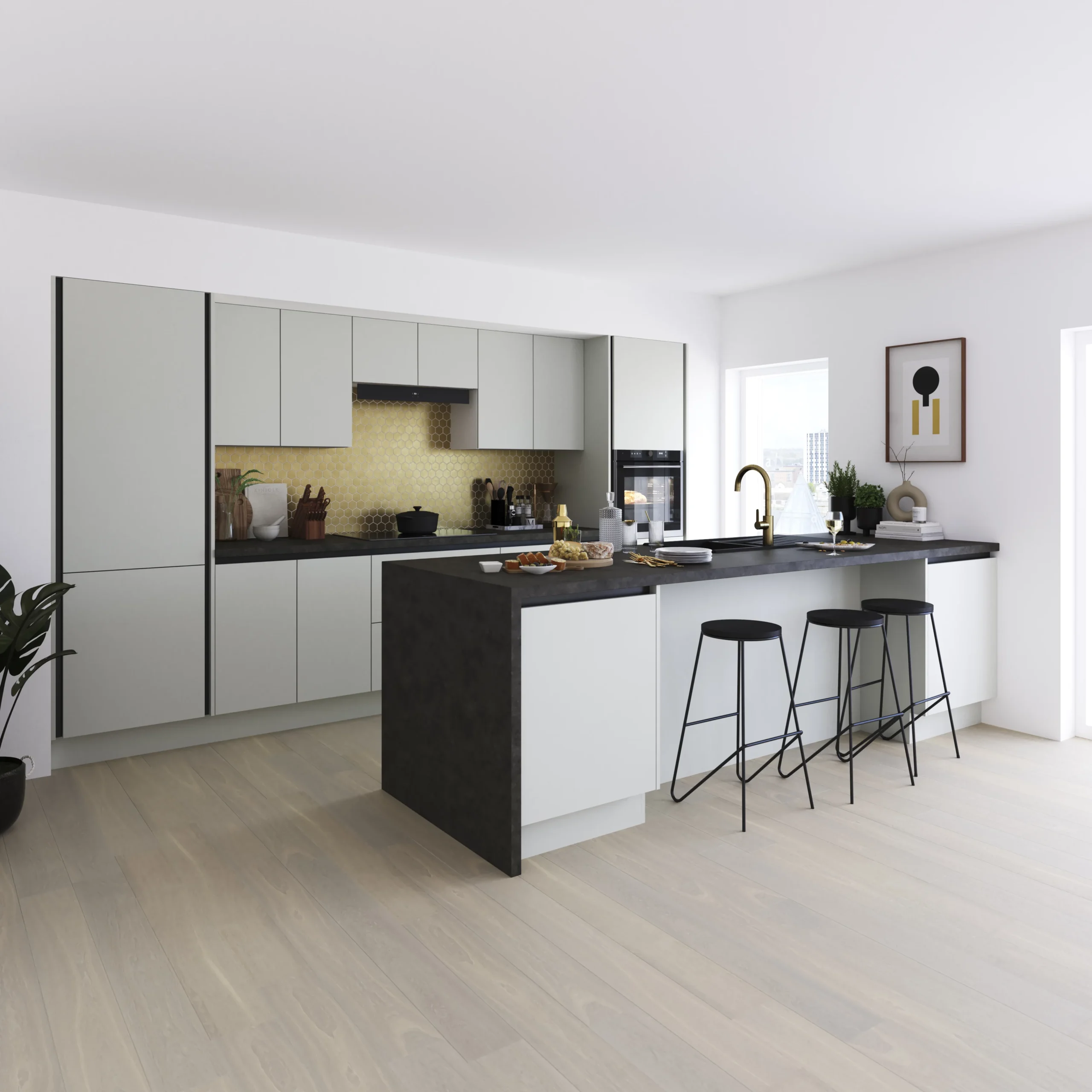 GoodHome Stevia Matt Pewter Grey Slab Standard End Panel (H)960mm (W)360mm 4 GoodHome Stevia Matt Pewter Grey Slab Standard End Panel (H)960mm (W)360mm - Image 4