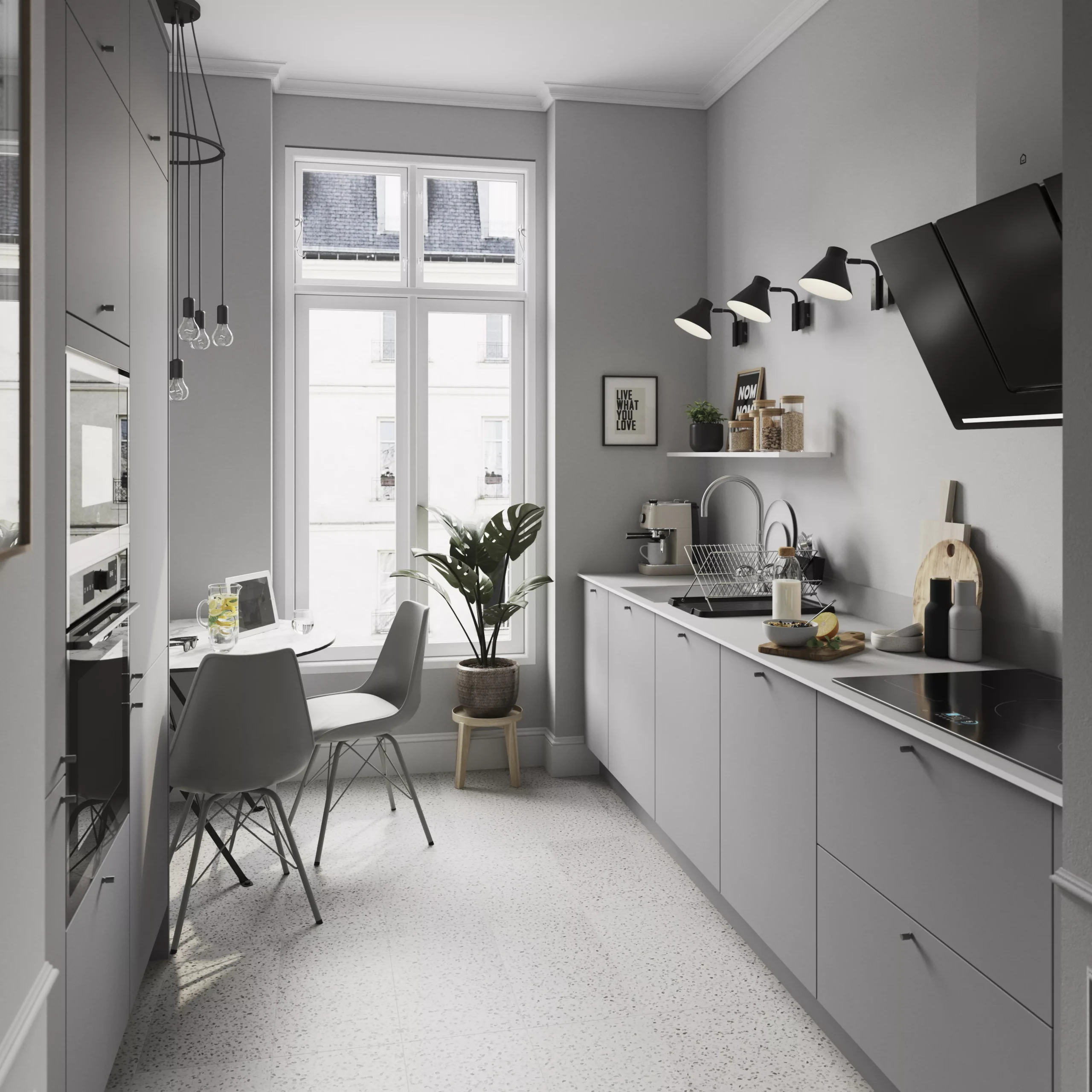 GoodHome Stevia Matt Pewter Grey Slab Tall End Panel (H)2400mm (W)610mm 8 GoodHome Stevia Matt Pewter Grey Slab Tall End Panel (H)2400mm (W)610mm - Image 8