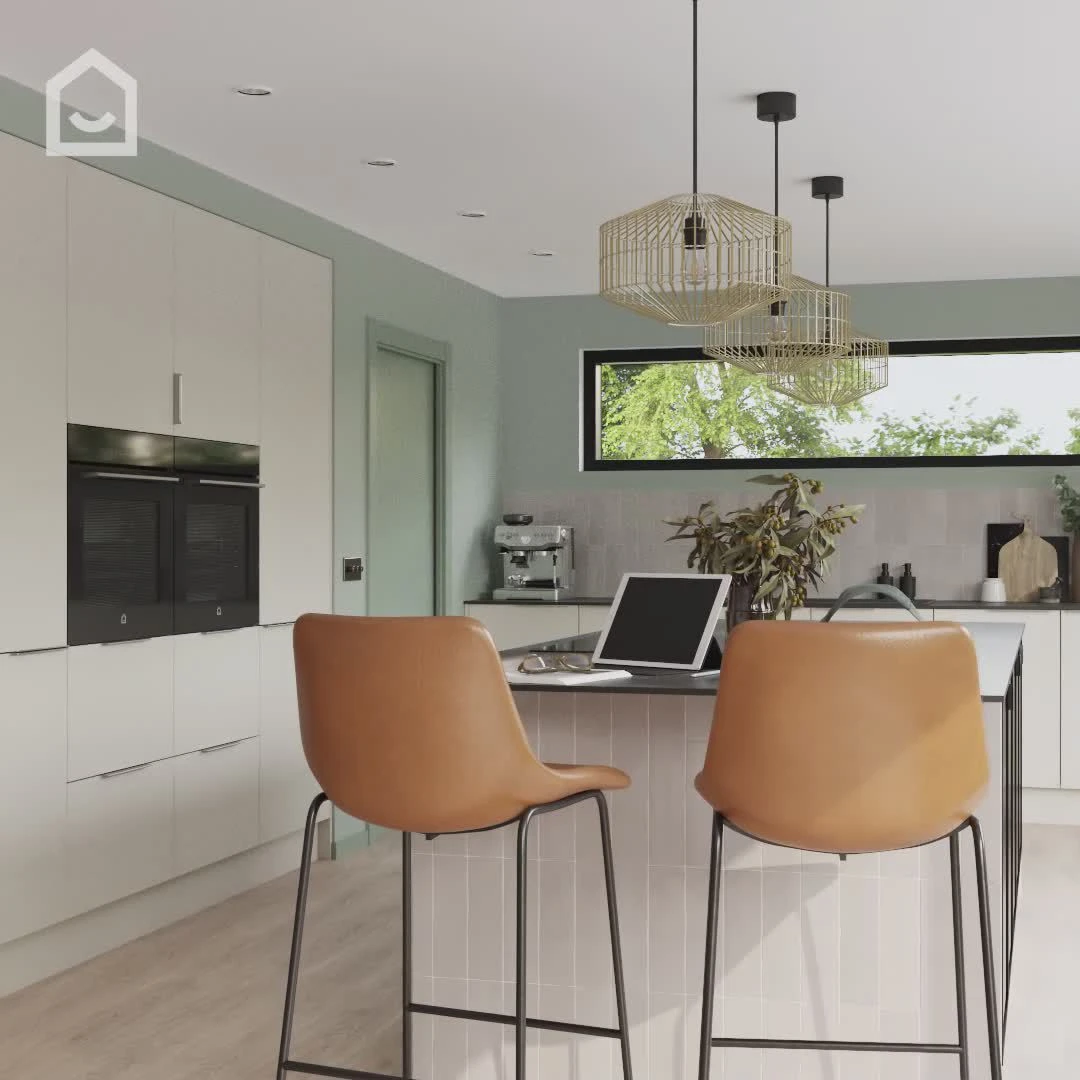 GoodHome Stevia Matt Sandstone Slab 50:50 Larder/Fridge Cabinet Door (W)600mm (H)1001mm (T)18mm 2 GoodHome Stevia Matt Sandstone Slab 50:50 Larder/Fridge Cabinet Door (W)600mm (H)1001mm (T)18mm - Image 2