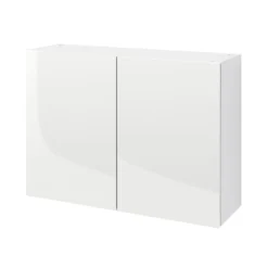 Goodhome 24 GoodHome Stevia Matt White Standard Wall Cabinet, (W)1000mm (D)338mm