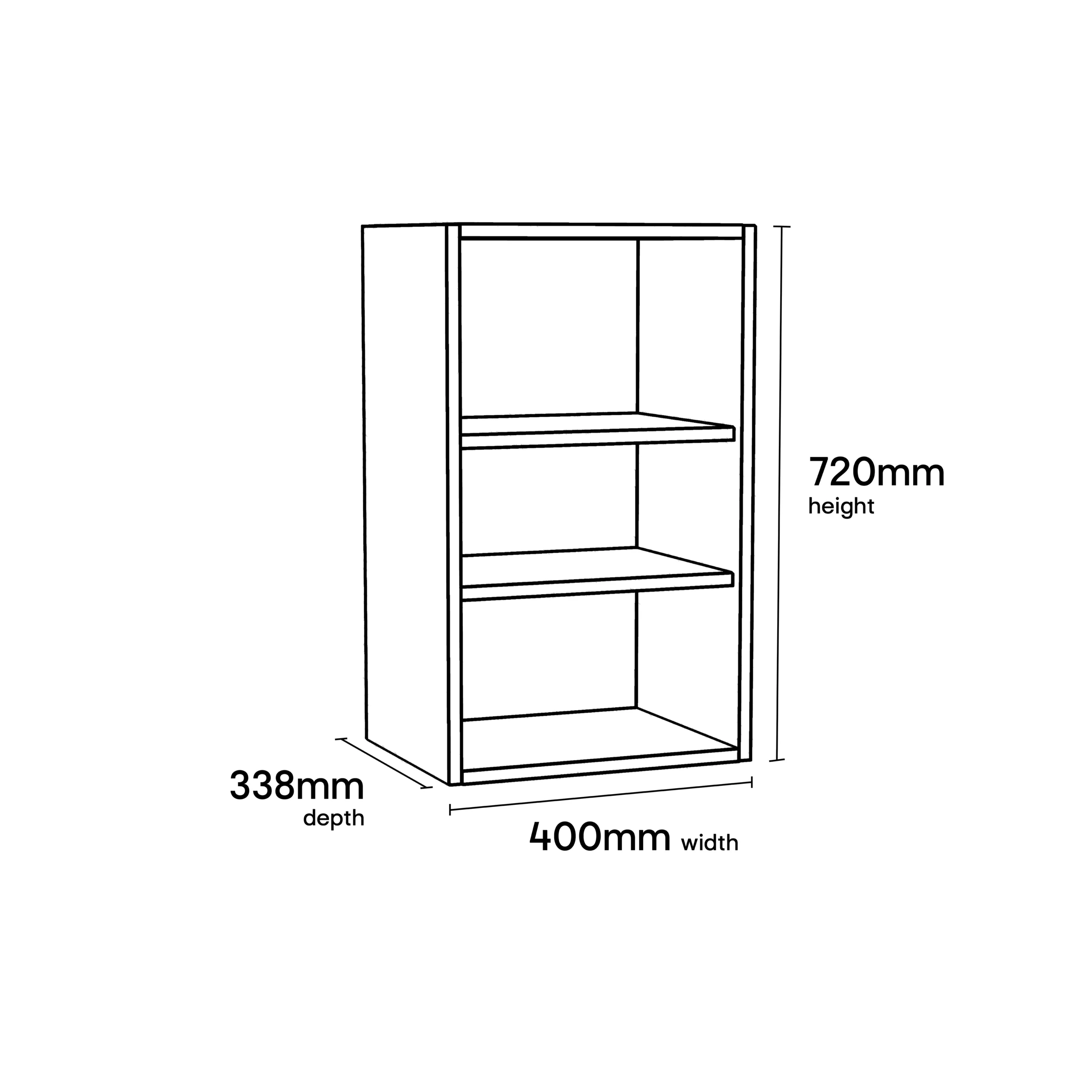 GoodHome Stevia Matt White Standard Wall Cabinet, (W)400mm (D)338mm 9 GoodHome Stevia Matt White Standard Wall Cabinet, (W)400mm (D)338mm - Image 9