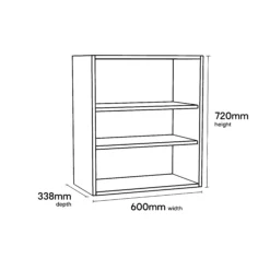 GoodHome Stevia Matt White Standard Wall Cabinet, (W)600mm (D)338mm 17 GoodHome Stevia Matt White Standard Wall Cabinet, (W)600mm (D)338mm -Goodhome goodhome stevia matt white standard wall cabinet w 600mm d 338mm3663602352068 01t bq