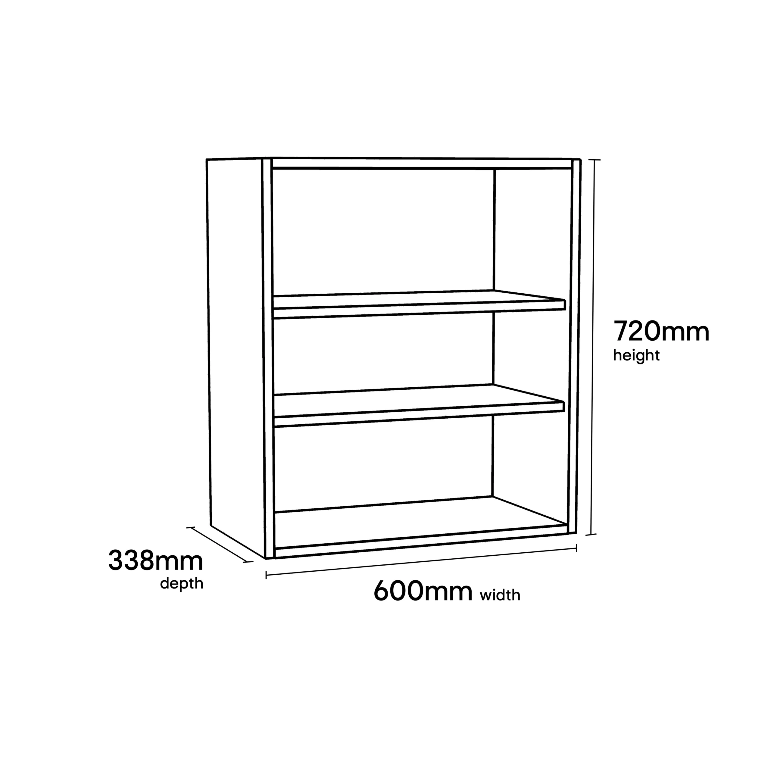 GoodHome Stevia Matt White Standard Wall Cabinet, (W)600mm (D)338mm 9 GoodHome Stevia Matt White Standard Wall Cabinet, (W)600mm (D)338mm - Image 9