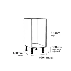 GoodHome Stevia White Base Unit, (W)400mm 19 GoodHome Stevia White Base Unit, (W)400mm -Goodhome goodhome stevia white base unit w 400mm3663602351788 01t bq