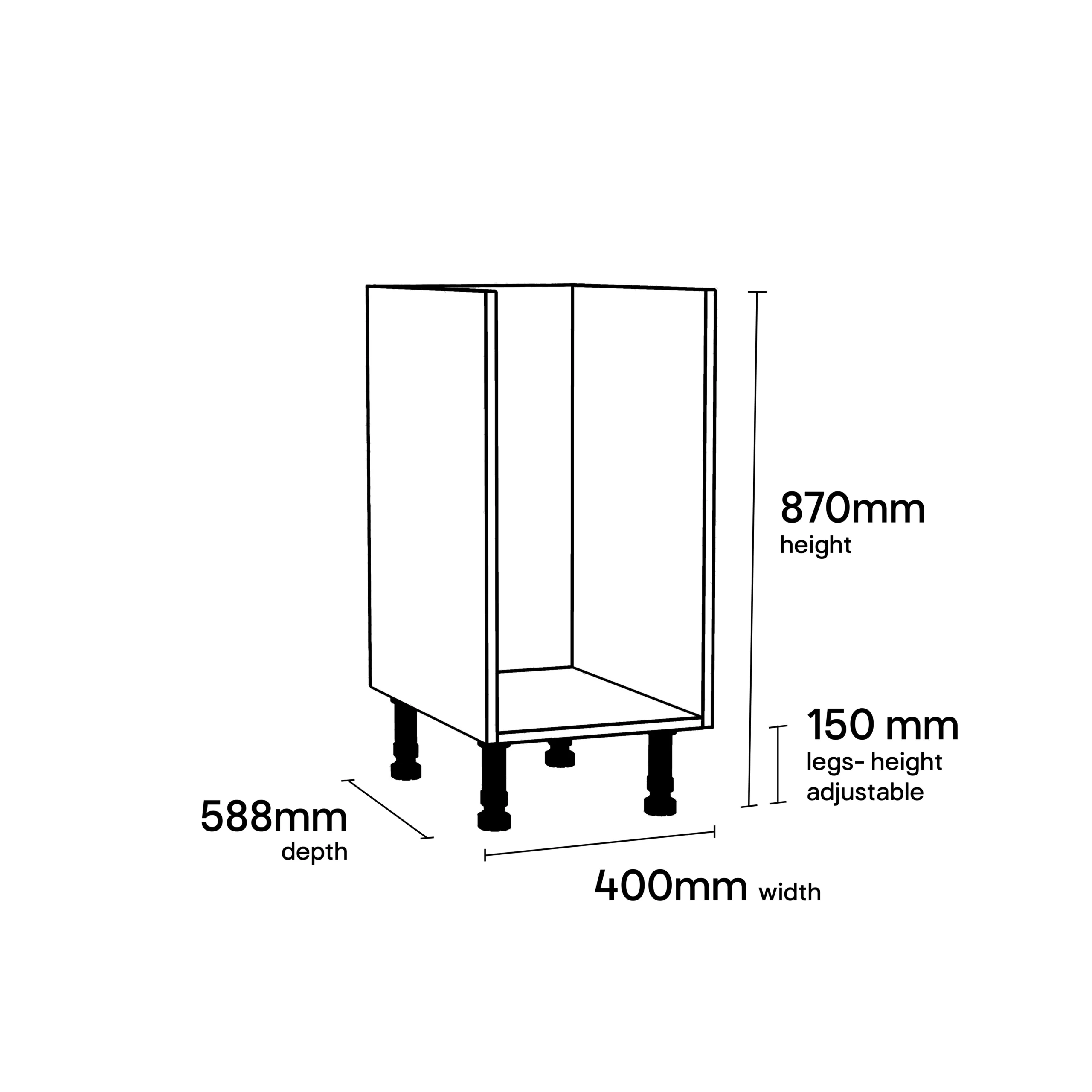 GoodHome Stevia White Base Unit, (W)400mm 10 GoodHome Stevia White Base Unit, (W)400mm - Image 10