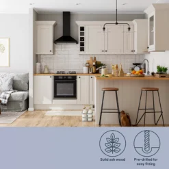 GoodHome Verbena Matt Cashmere Painted Natural Ash Shaker 70:30 Larder Cabinet Door (W)600mm (H)1287mm (T)20mm -Goodhome goodhome verbena matt cashmere painted natural ash shaker 70 30 larder cabinet door w 600mm h 1287mm t 20mm3663602653479 71i