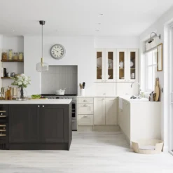 GoodHome Verbena Matt Cashmere Painted Natural Ash Shaker Tall Appliance Cabinet Door (W)600mm (H)633mm (T)20mm -Goodhome goodhome verbena matt cashmere painted natural ash shaker tall appliance cabinet door w 600mm h 633mm t 20mm3663602653462 03i