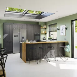 GoodHome Verbena Matt Charcoal Shaker 70:30 Tall Larder Cabinet Door (W)600mm (H)1467mm (T)20mm -Goodhome goodhome verbena matt charcoal shaker 70 30 tall larder cabinet door w 600mm h 1467mm t 20mm5059340798288 04i