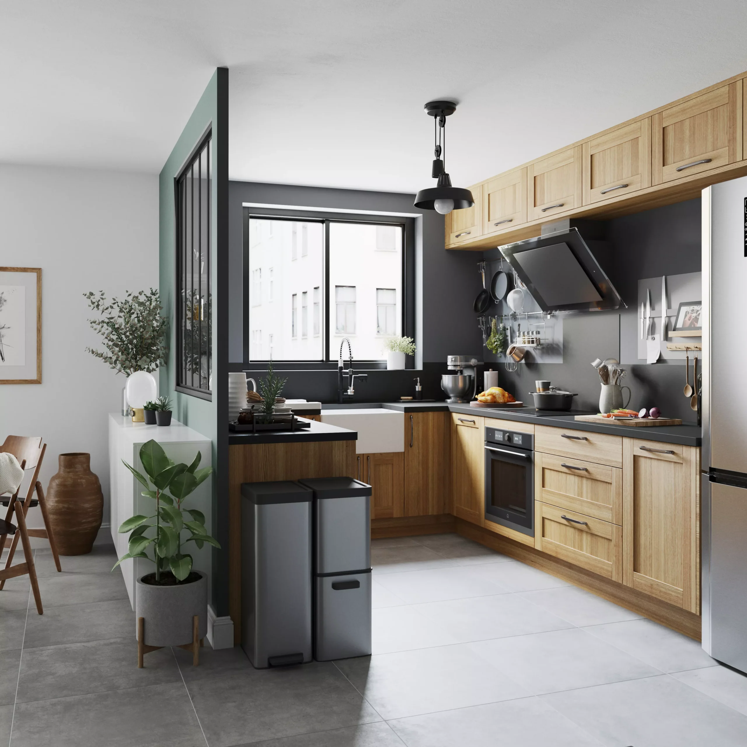 GoodHome Verbena Natural Oak Shaker Tall Appliance Cabinet Door (W)600mm (H)867mm (T)20mm 8 GoodHome Verbena Natural Oak Shaker Tall Appliance Cabinet Door (W)600mm (H)867mm (T)20mm - Image 8